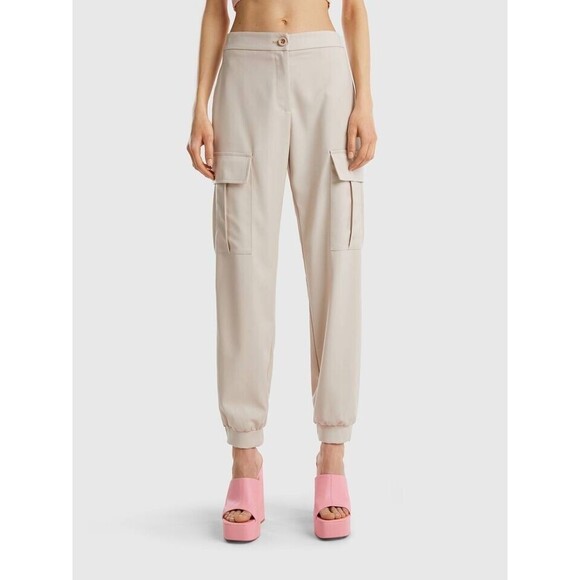 United Colors of Benetton Women's Flowy Cargo Trousers size 6 NWOT made in Italy - Picture 1 of 10